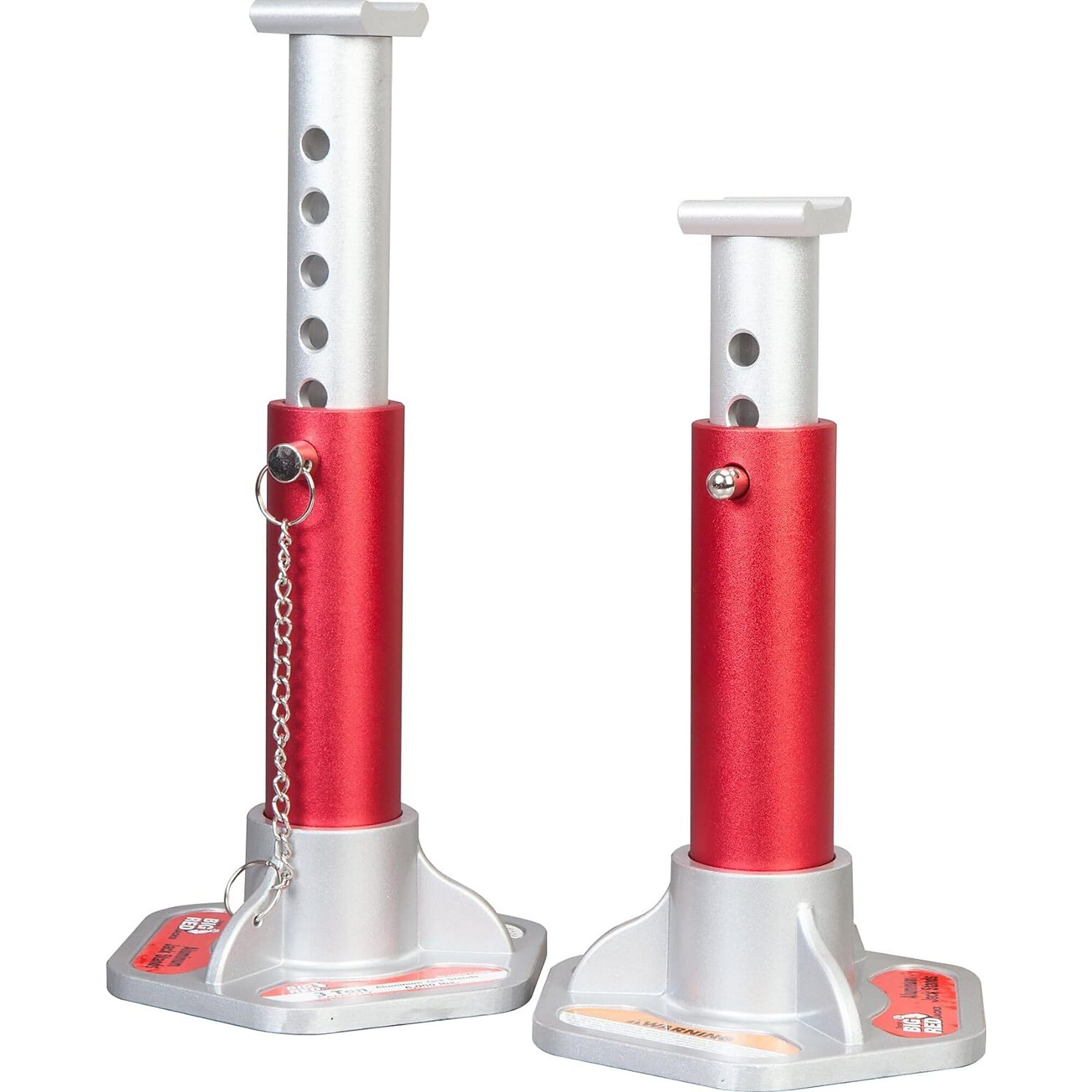 Torin Big Red Aluminum Jack Stands — 3-Ton Capacity, Locking Support Pins, Red/Silver, 1 Pair, Model# T43004